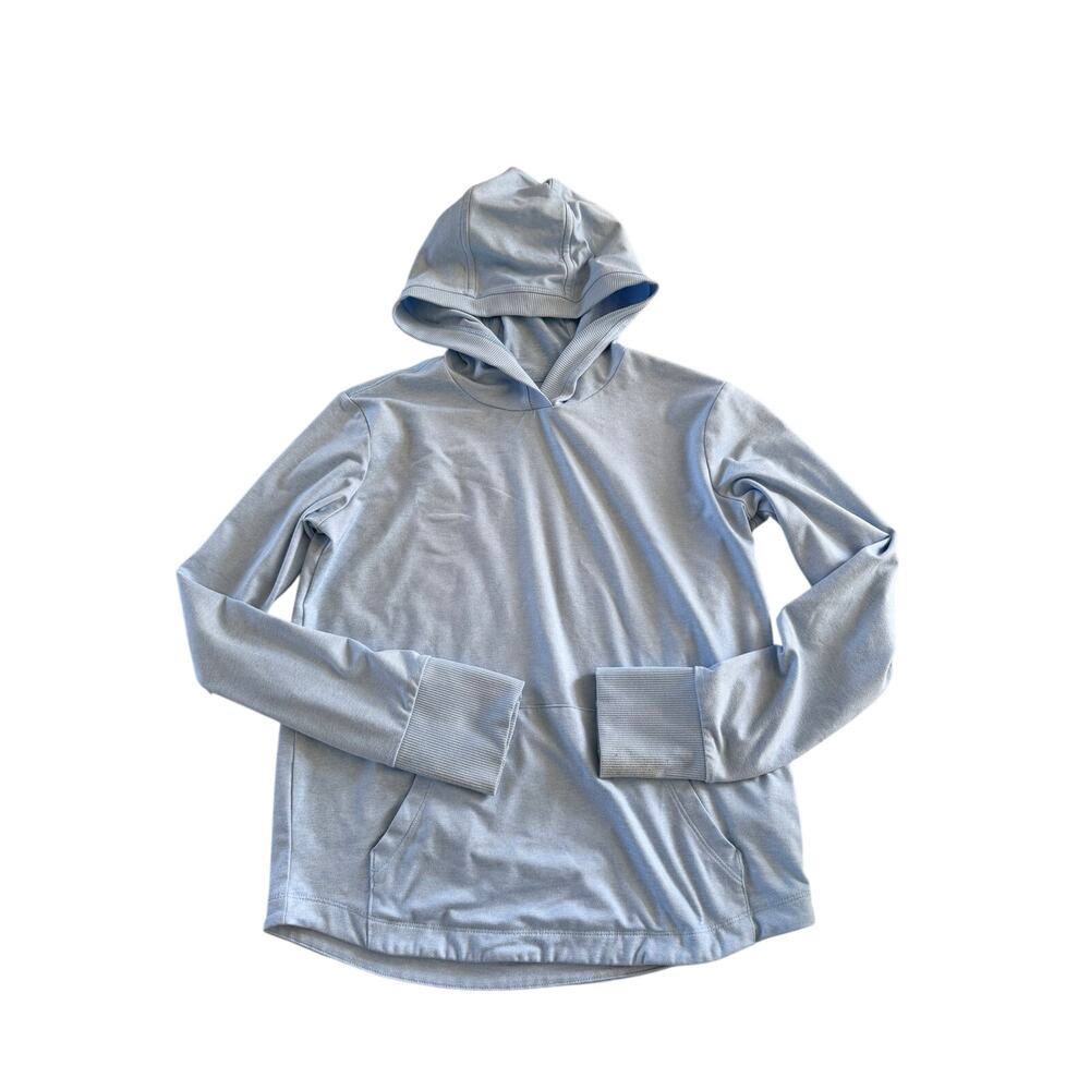 Athleta Girl Uptempo Hooded Top Light Blue Pullover Hoodie M (8-10)